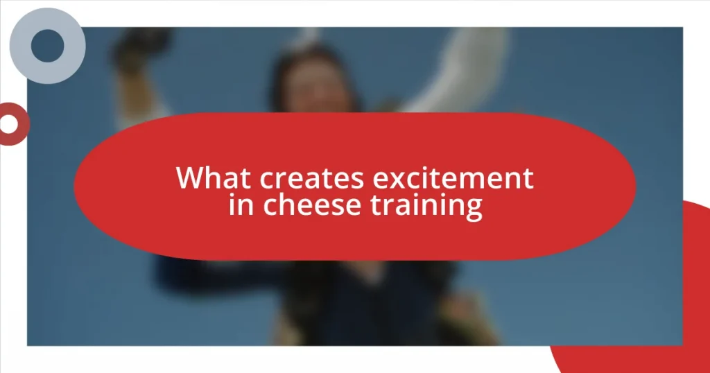 What creates excitement in cheese training